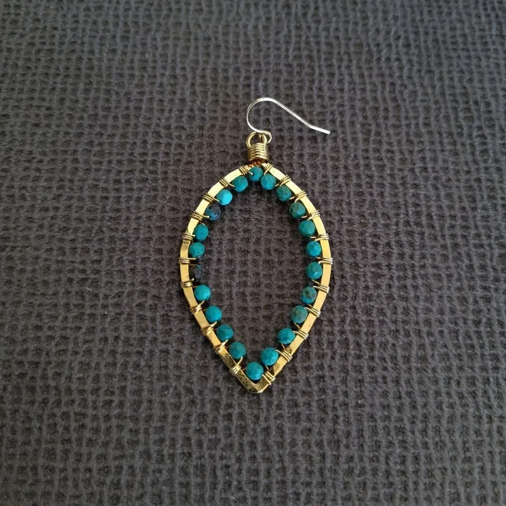 Blue💙-Green💚 Turquoise Teardrop💦 Earrings